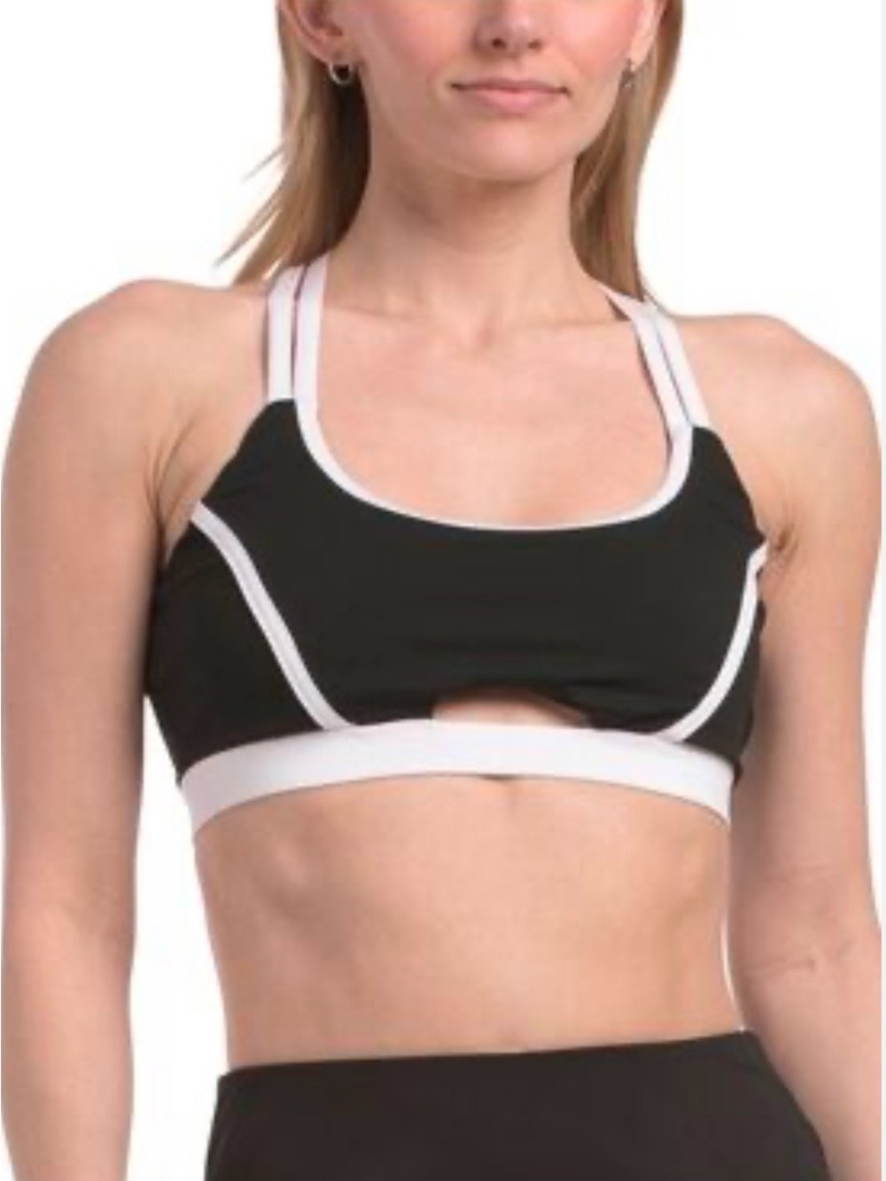 Juicy Couture Black & White Cutout Sports Bra